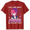 I Only Care about Anime Japanese Unisexga Otaku Gift Girls Teen TShirt Harajuku Tops Y2k Cartoon Graphic Saying Tee Novelty Outfit