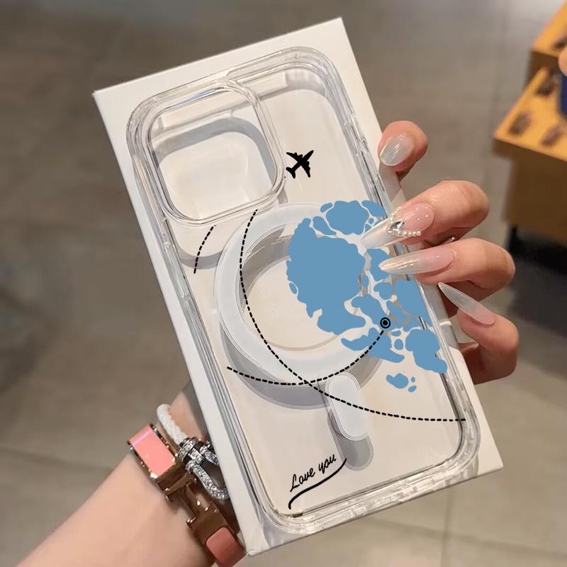 Landscape Scenery Magnetic Wireless Charge Case For iPhone 11 12 Pro Max 17 Air 16 16E Mini 7 8 Plus Clear Soft Cover