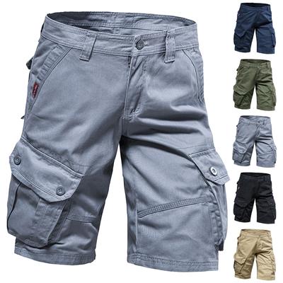 Men's Summer Multi-Pocket Cargo Shorts Men's Casual Fashion Solid Color Loose Cargo Shorts