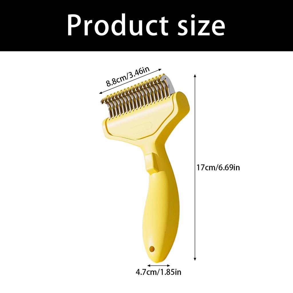 Pet Hair Removal Comb With Stainless Steel Detangler Teeth And Ergonomic Handle For Dog Cats Hair Coat Knots Deshedding