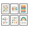 Regenbogen Alphabet Anzahl Bunte Kunst Poster Kid Pädagogisches Poster Keine Rahmen Leinwand Malerei Kinderzimmer Wand Bild Home Decor
