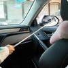 Car Rearview Mirror Wiper Telescopic Handle Car Rear View Mirrow Wiper Stainless Car Glass Cleaning Tool Brush Auto Accessories