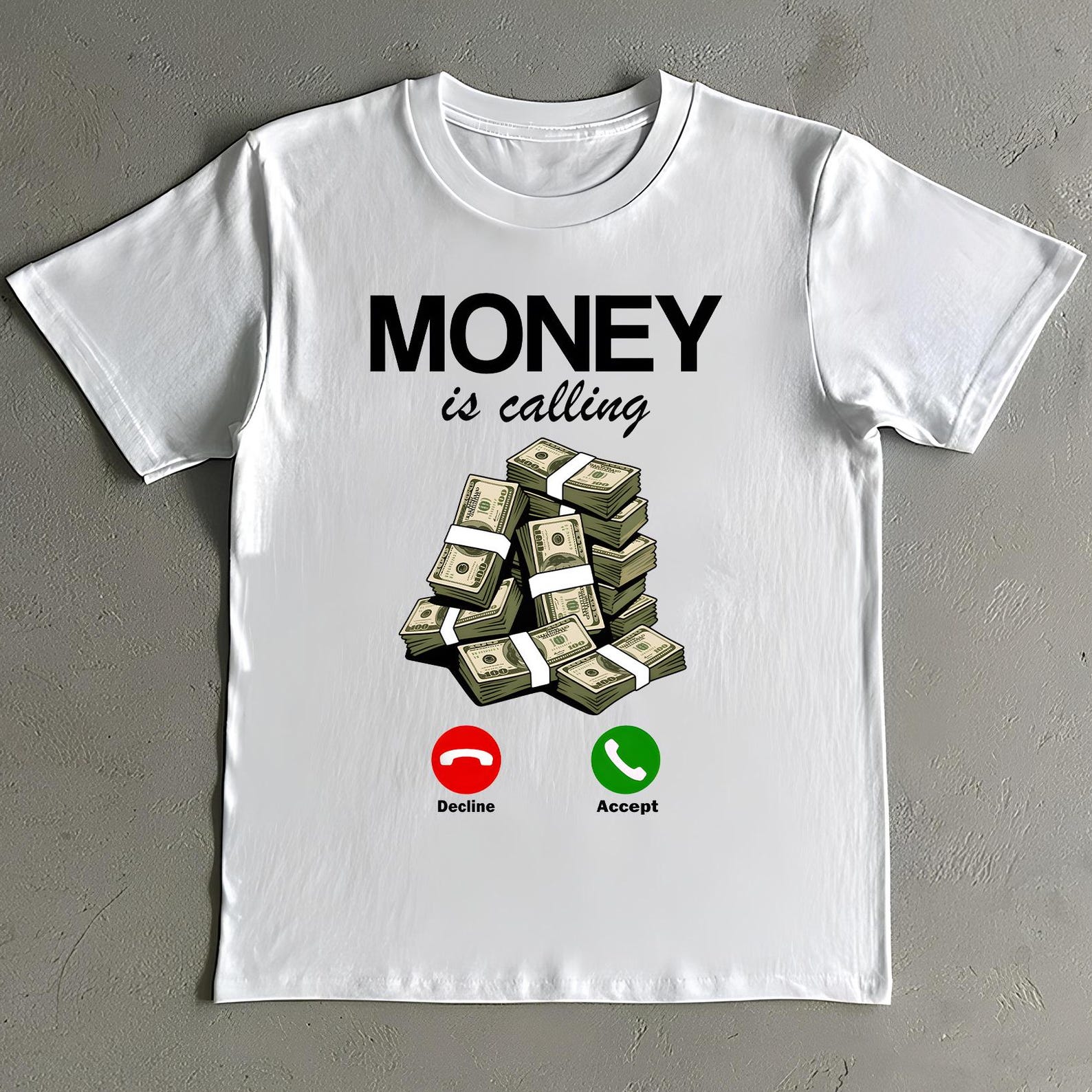 Money is Calling T-Shirt: Funny Meme Graphic Tee - Unisex Cotton L