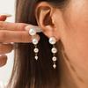 French Style Pearl Earrings Stainless Steel Studs Ins Titanium Steel Jewelry Light Luxury High-end Feel 18k Gold