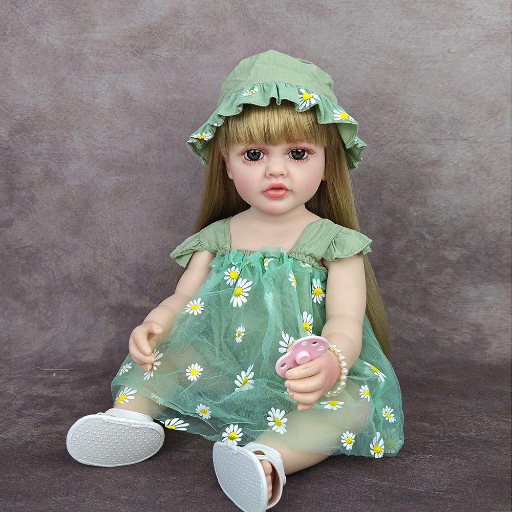 55cm Full Vinyl Baby Doll - Children's Day Gift, Reborn Companion & Bath Toy.