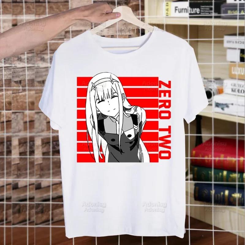 ZERO TWO Men's T-shirts Funny Hip Hop Summer Women Men Darling In The Franxx Anime Tshirts Streetwear Ulzzang Harajuku T-Shirt