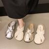 Inner height increase 4cm cool slippers 2025 summer outer wear Muller slippers hollow bag head cool slippers comfortable round head wedge
