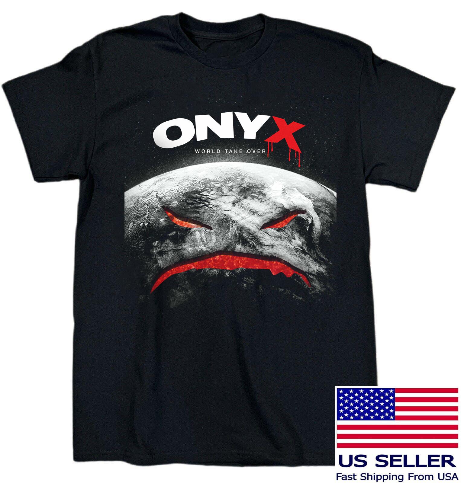 NEW Onyx Band World Take Over Album Heavy Cotton Black T Shirt All Size TU869 S