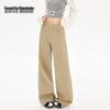 Beautiful Wardrobe Women's American Khaki Straight Wide-Leg Denim Jeans