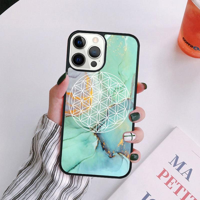Flower Of Life In Lotus Pastel Golds Phone Case For iPhone 17 Air 16 15 14 13 12 11 Pro Max Plus Max Cover coque