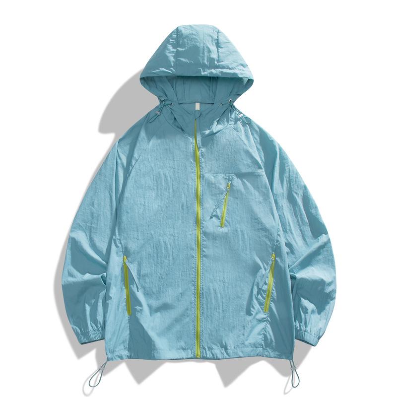 UPF10 + Sunscreen Top Jacket Men's Summer Ice Silk Hooded Sports Fishing Sunscreen Clothing Outdoor Light Sunscreen Clothing Women