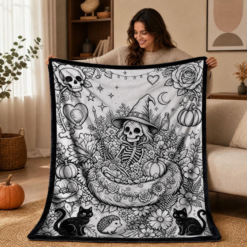 Halloween Mal-Decke mit bunten Stiften für Kinder Erwachsene - DIY-Projekt Groß 150200 cm