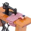 Dollhouse Decor Miniature Furniture Wooden Sewing Machine for Dolls House Toys