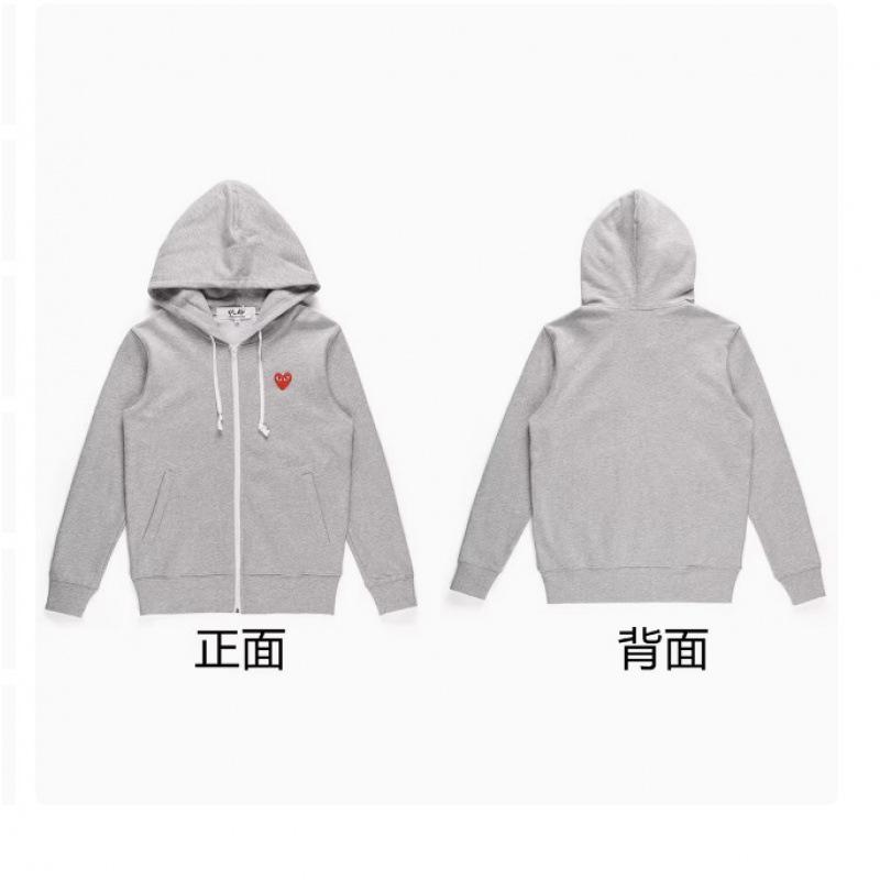 PLAY love hooded sweater fleece thickened cardigan zipper baoling jacket trendy brand Kawaku male and female couples