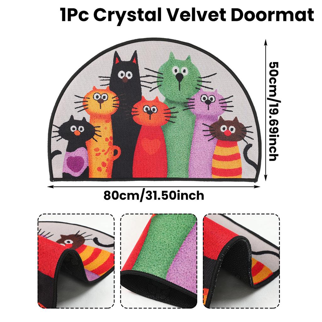 Cartoon Cats Doormat Kitten Themed Decor for Home 2026 Entrance Carpet Kitchen Barthroom Antislip Antiwear Mats Party Supplies