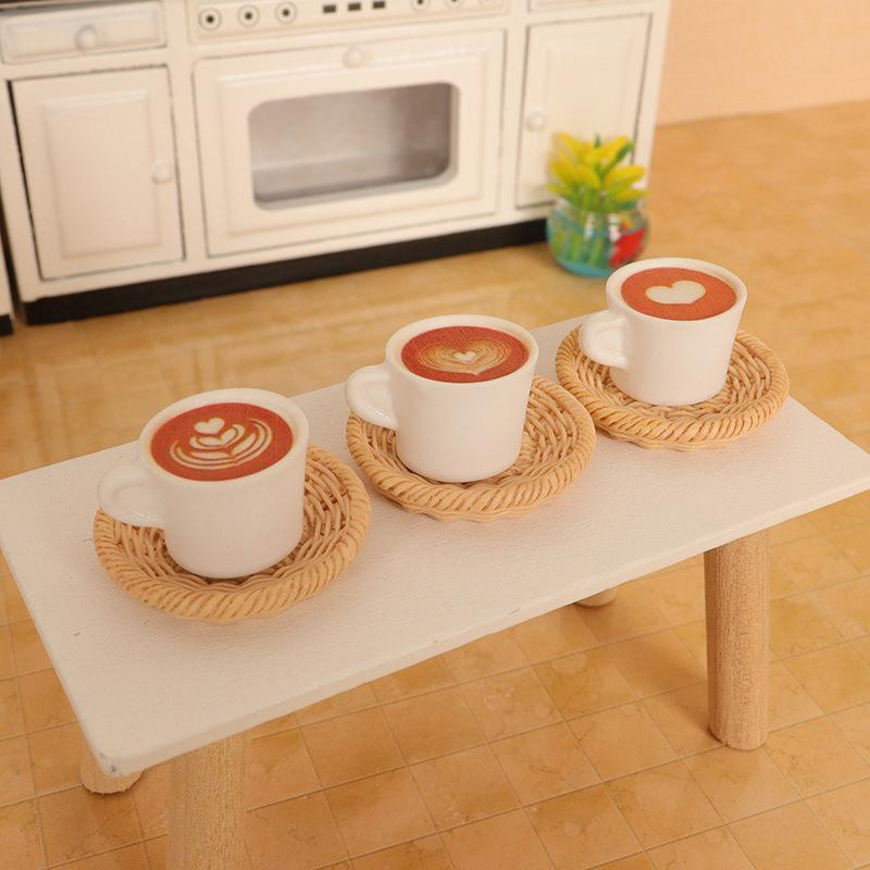 10 szt. Rękodzieło do dekoracji domu Mini filiżanka do kawy Żywica Domek dla lalek Symulacja Jedzenie Zabawa Ozdoby Skala DIY Ręcznie robione Akcesoria dla lalek