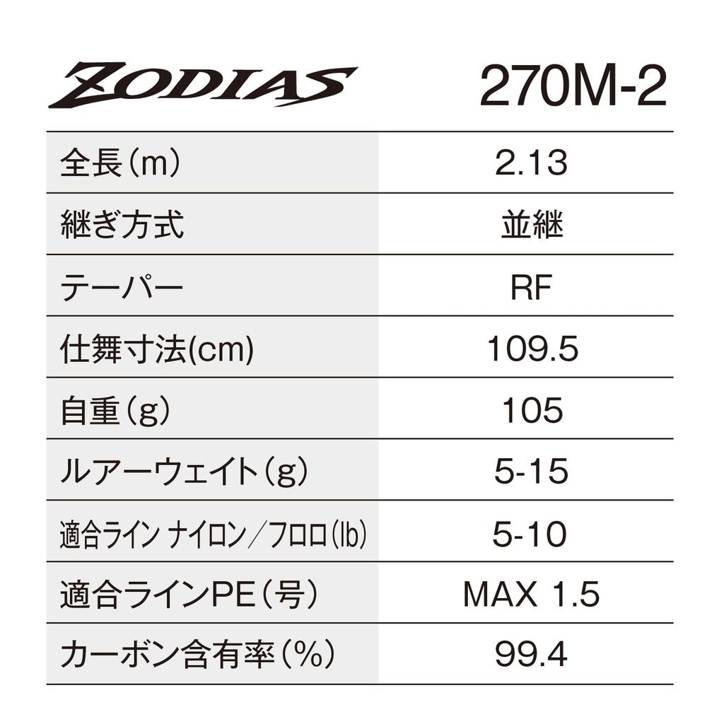Shimano 26 Zodias Bass Rod 270M-2