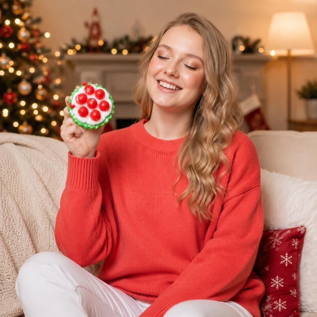 Christmas Themed Popping Sensory Toy Set Soft Silicone Bubble Fidget Toy Stress Relief Sensory Game for Kids and Adults