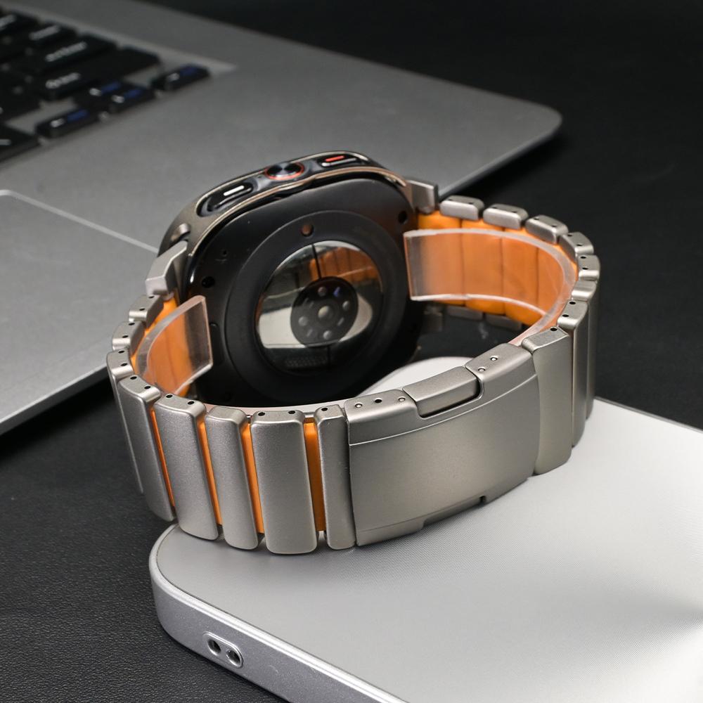Titanium Rubber Strap for Samsung Galaxy Watch Ultra 2025 Wristband Luxury Metal Band for Galaxy Ultra Watch 47mm 2024 Replaced