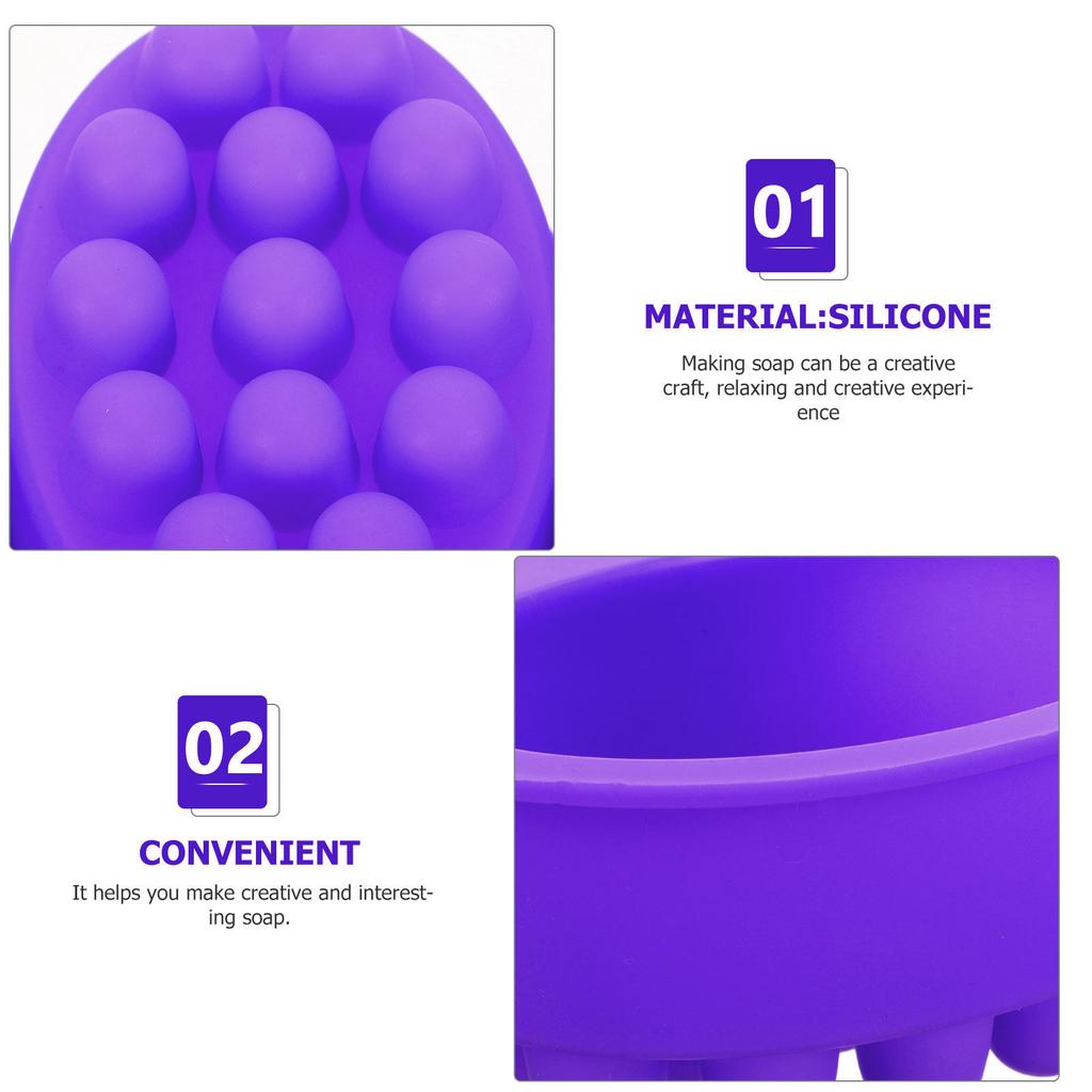 Cepillo de Masaje Molde Ovalado de Silicona para Jabón Hecho a Mano Herramienta de Manualidades Molde de Barras de Masaje de Silicona Herramienta de Manualidades DIY