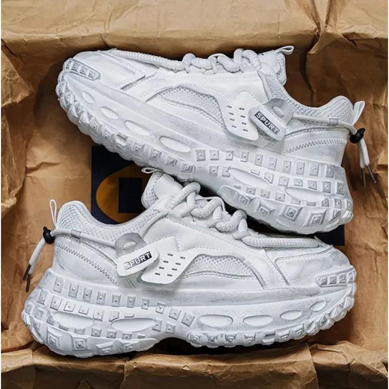 Internet Famous Popular Men's Shoes Trendy Brands Niche Retro Worn Out Sports Leisure Thick Soled Height Increasing Dad