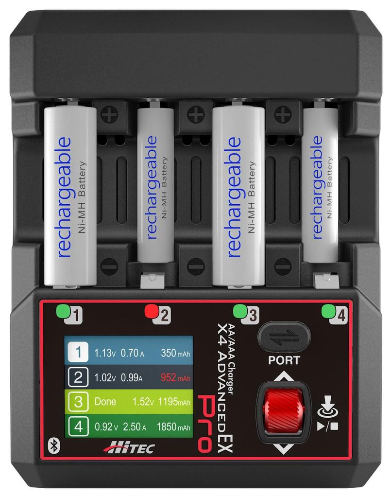 Charger X4 Advance EX PRO 44360 Charger for and AAA Fast and High PD Easy Official Japanese Product Hi-Tec AA/AAA AA, AAA, Batteries, Charging,