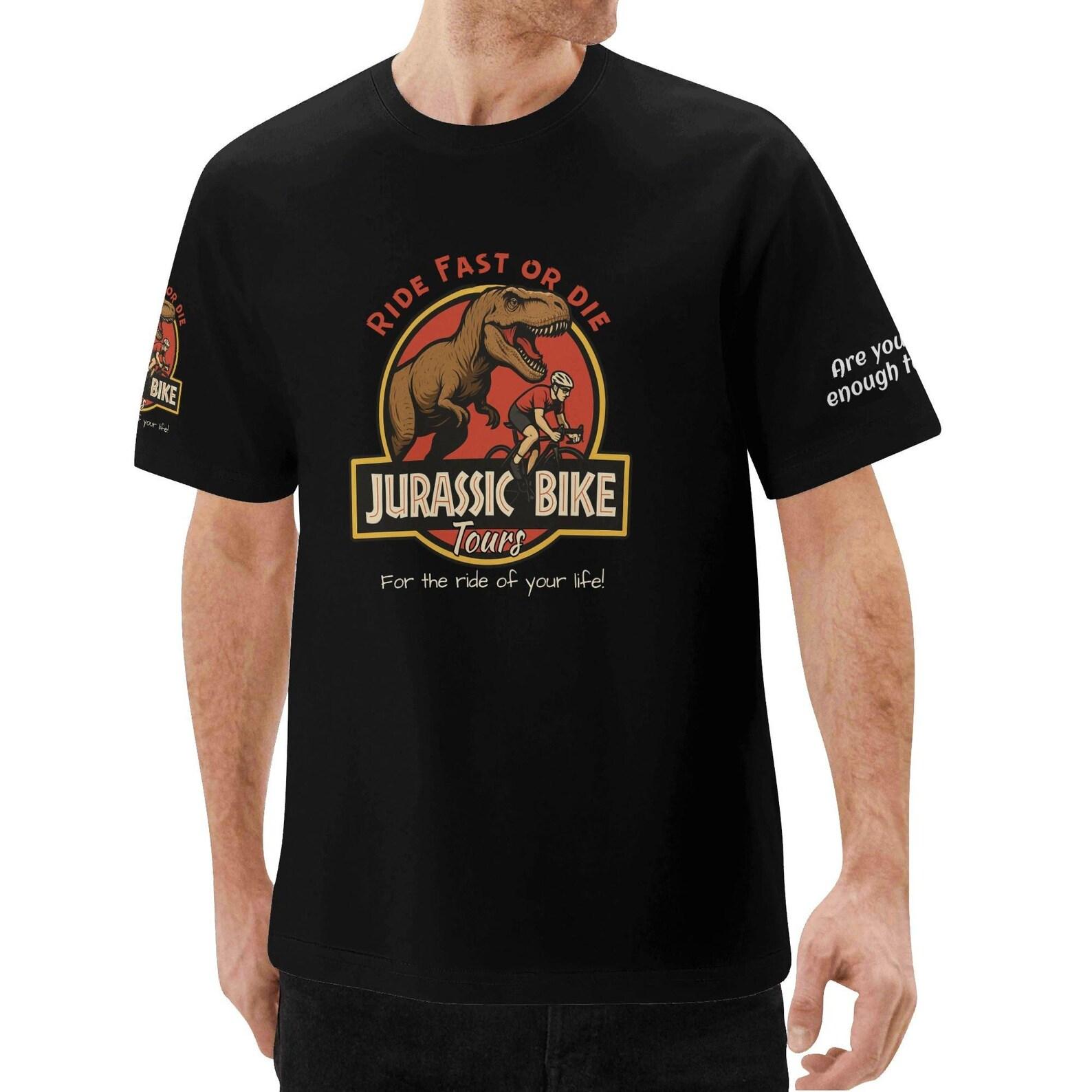 Jurassic Bike Tours T-Shirt: Funny Dinosaur Cycling Tee 2XL