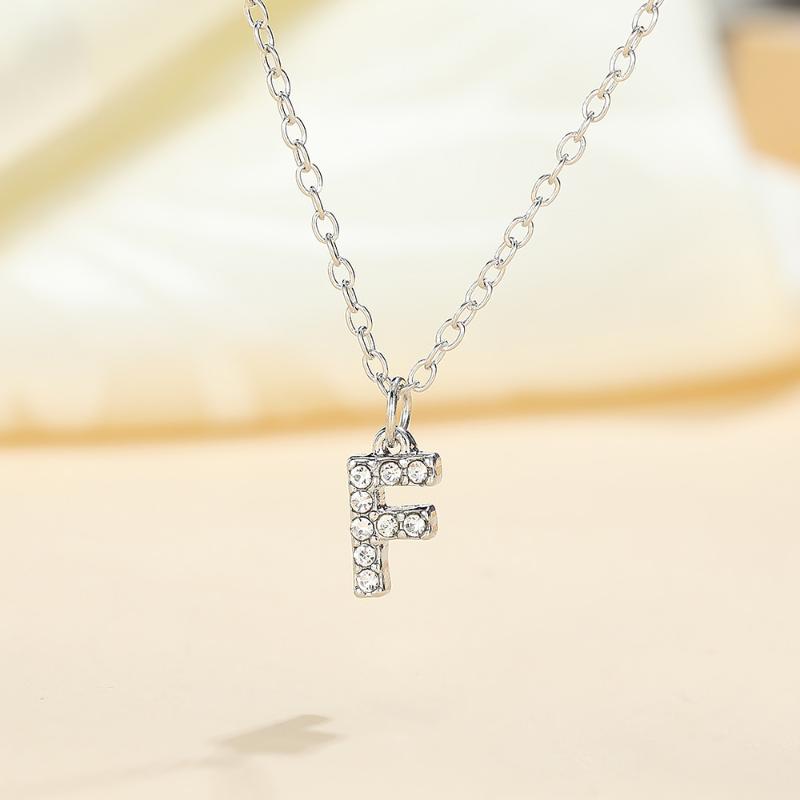 Fashion Shining A-Z Letter Pendant Charm Necklace 26 Initial Alphabet Name Clavicle Chain Party Valentine'S Day Jewelry Gift
