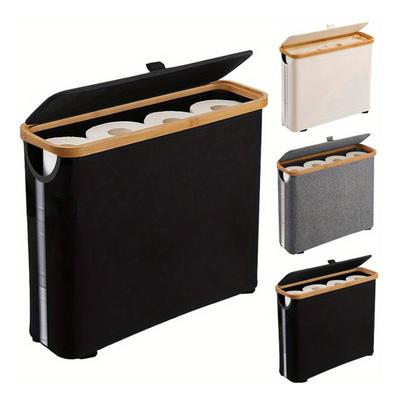 Toilet Paper Storage Basket with Lid Large Capacity Breathable Easy To Clean Collapsible Design Toilet