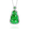 Yang Green A-Grade Natural Jade Guanyin Pendant with S925 Silver Inlay – Unisex Charm