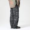 Spring and summer American casual retro old tie-dye big pocket overalls men's straight loose drawstring wide-leg pants