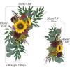 Artificial Wedding Arch Flowers Kit, Sunflowers Rustic 2pcs Flower Garland for Lintel, Wall, Door Party Reception Decoration