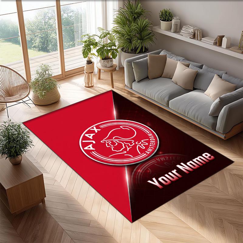 Ajax Amsterdam Bedruckter Kristall-Samt-Teppich Rutschfester Kristall-Samt-Teppich für Sofa, Schlafzimmer, Innenbereich, Heimdekoration