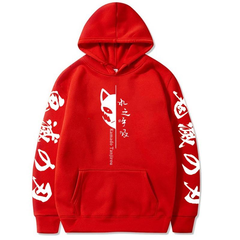 Kamado Tanjirou Japansk Animasjon Hettegenser Menn Kvinner Harajuku Pullover Street Wear Unisex Fôret Genser