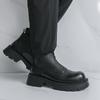 Large size men's platform high-top leather shoes, autumn and winter 2025 new men's pointed men's boots zipper leather shoes