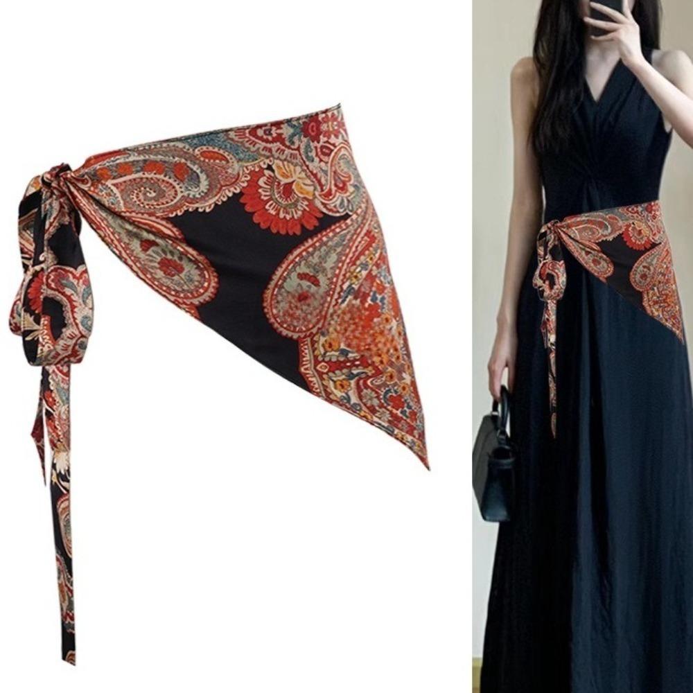 Chinese Style Triangular Waistband Ethnic Style Bohemia Wide Waistband  Dance Costumes Accessory