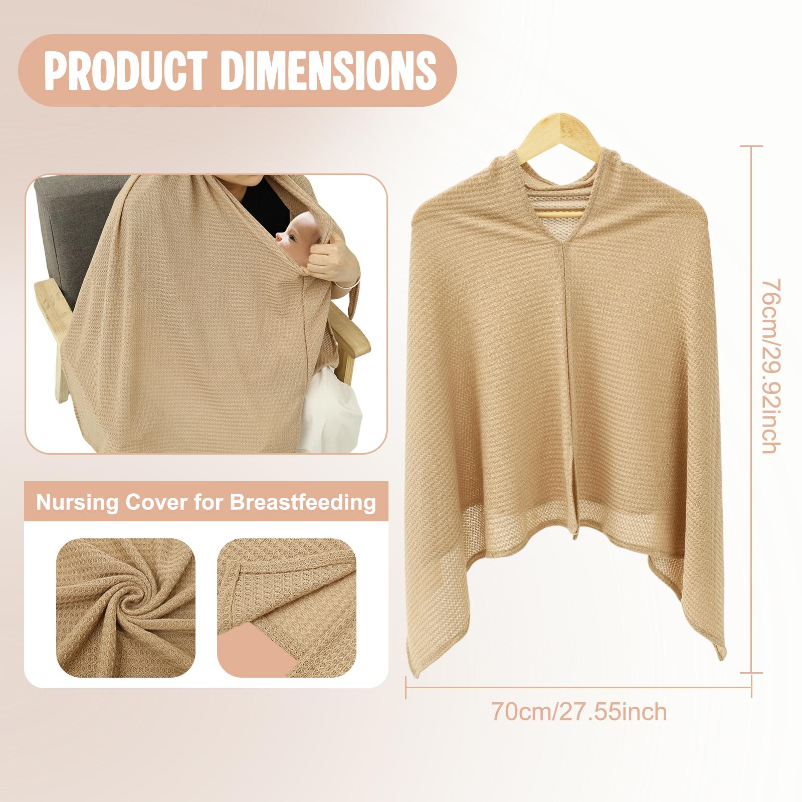 

Breastfeeding Cover Cotton Breathable Breastfeeding Shawl Lightweight Comfortable Nursing Cover Multi-role Baby Car Seat Cover бежевий