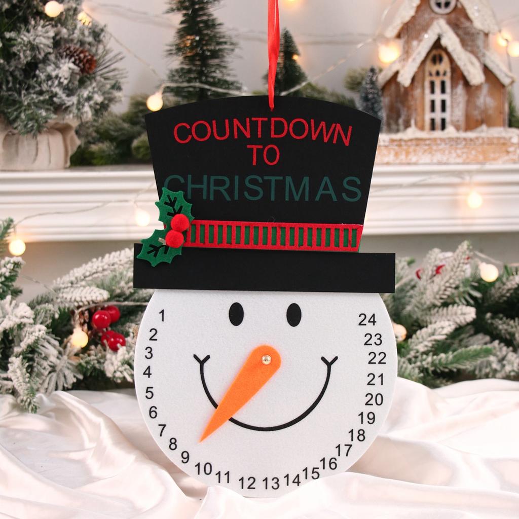 Weihnachtsfilzkalender Frohe Weihnachten Baumschmuck 2025 Weihnachtsdekoration für Zuhause Noel Xmas Navidad Frohes Neues Jahr 2025