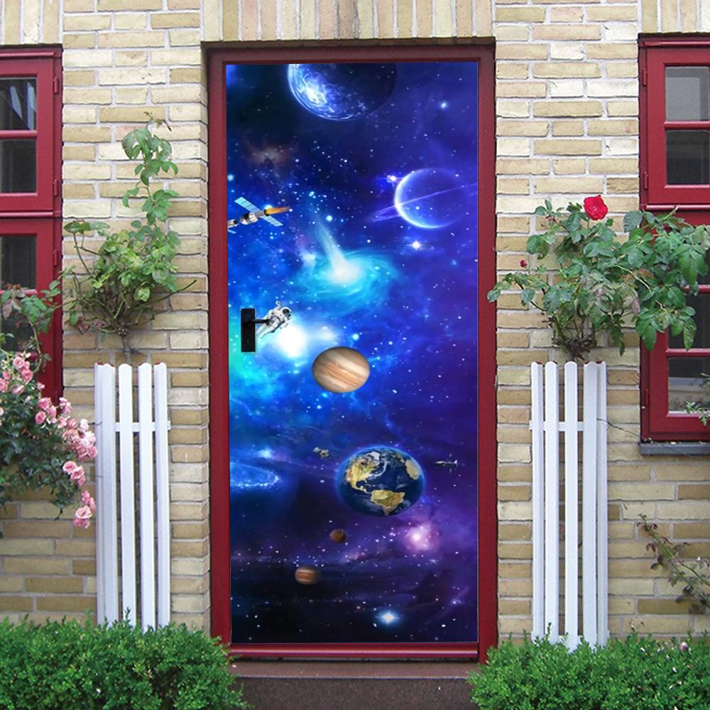 3D Forest Scenery Door Sticker - Removable Vinyl Mural, Nature Pathway Adhesive Door Wallpaper for Home Decor