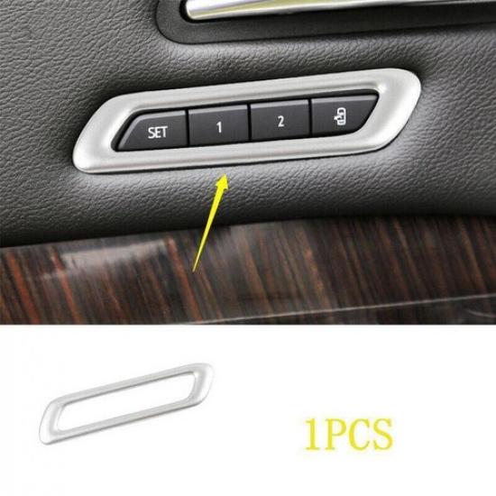 - Matte Silver Seat Memory Button Frame Cover Trim For Cadillac XT4 1PCS