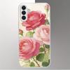 Flower patterned glass phone case suitable for Samsung Galaxy S26 S25 S24 S23 S22 S20 FE/Ultra/Plus anti drop back cover