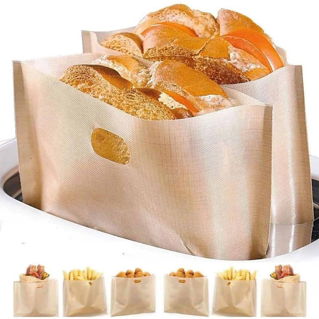 Confezione da 6 Sacchetti Tostapane Riutilizzabili per Sandwich al Formaggio Grigliato 17*19CM