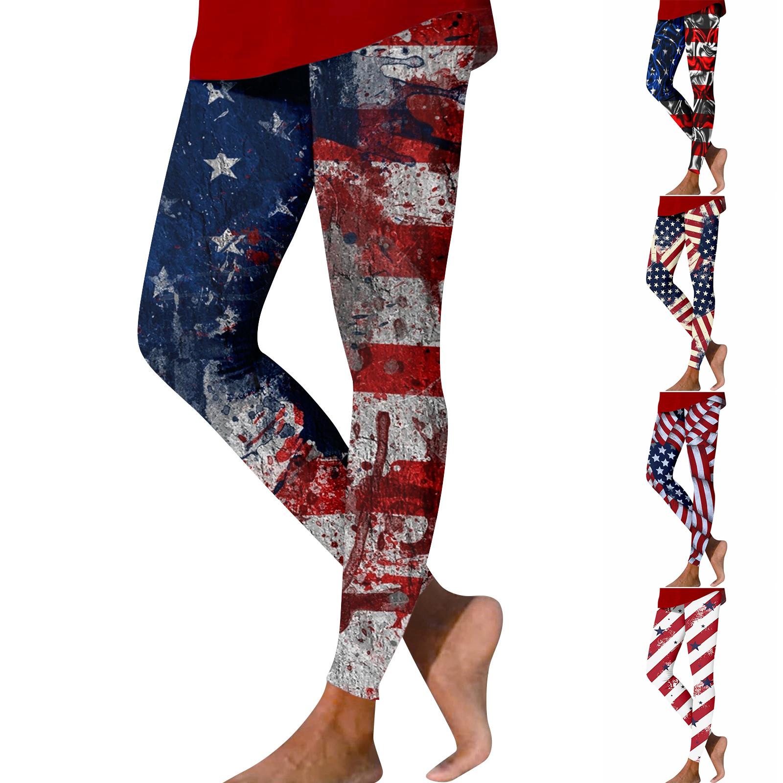 

Брюки для йоги с высокой талией для женщин и девочек, эластичные леггинсы с цветным принтом для тренировок, колготки L синий