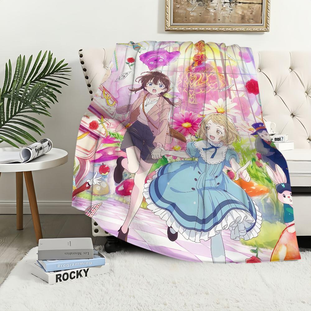 anime cartoon cute d-Dive in w-Wonderland Flannel warm soft plush blanket sofa living room hogar office bedroom travel gift home