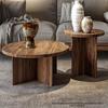 Solid Wood Coffee Table for Living Room, Small Apartment Tea Table, Elm Wood Sofa Side Table