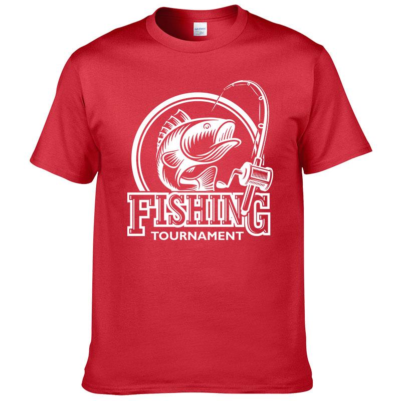 2024 Summer Fashion Fishing T-shirt Printed T Shirt Men 100% Cotton Short Sleeve Casual Streetwear Homme Tops Print Tees F06
