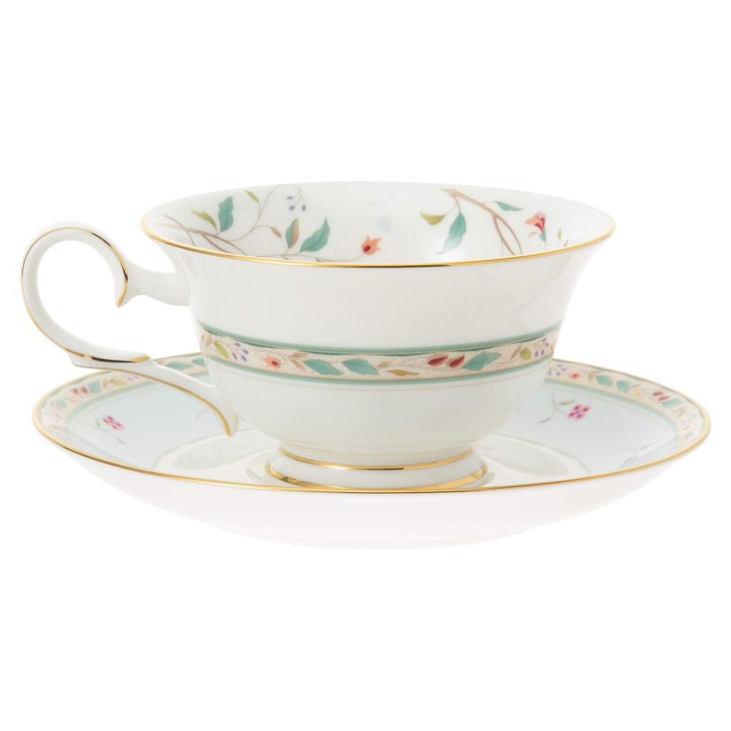 Noritake Cup & Saucer (for both coffee and tea), 215cc, Floral Print, Blue Bone China, T50717A/4409-6