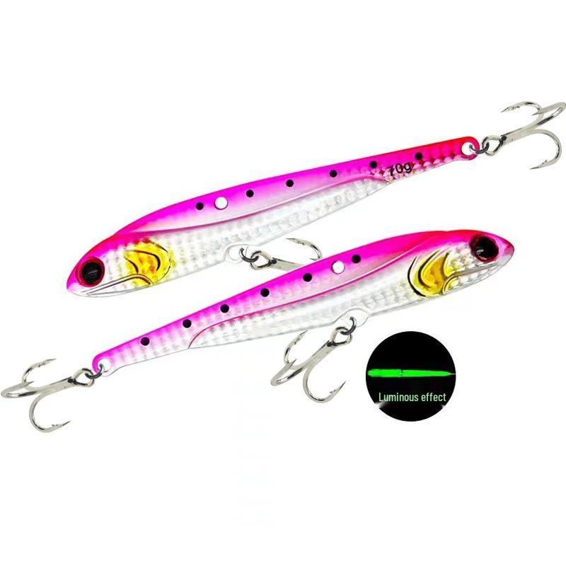 Cross 70g VIB Iron Plate Lure for Tuna & Mackerel - Ideal for Sea & Boat Fishing. 70g 12.7cm розовый/золотой
