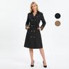 Dames Windjack Revers Dubbelrijig Met Riem Leopard Manchet Mode Trenchcoats Lente Herfst Winter BuitenKleding Winddicht Lange Jassen