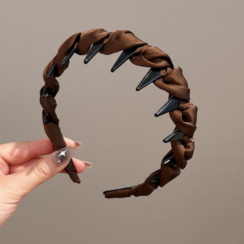 New Elegant Design Solid Color Hair Hoop Tie Korean Satin Wide Hairband Headbands For Women Hair Accessories Headdress Gifts